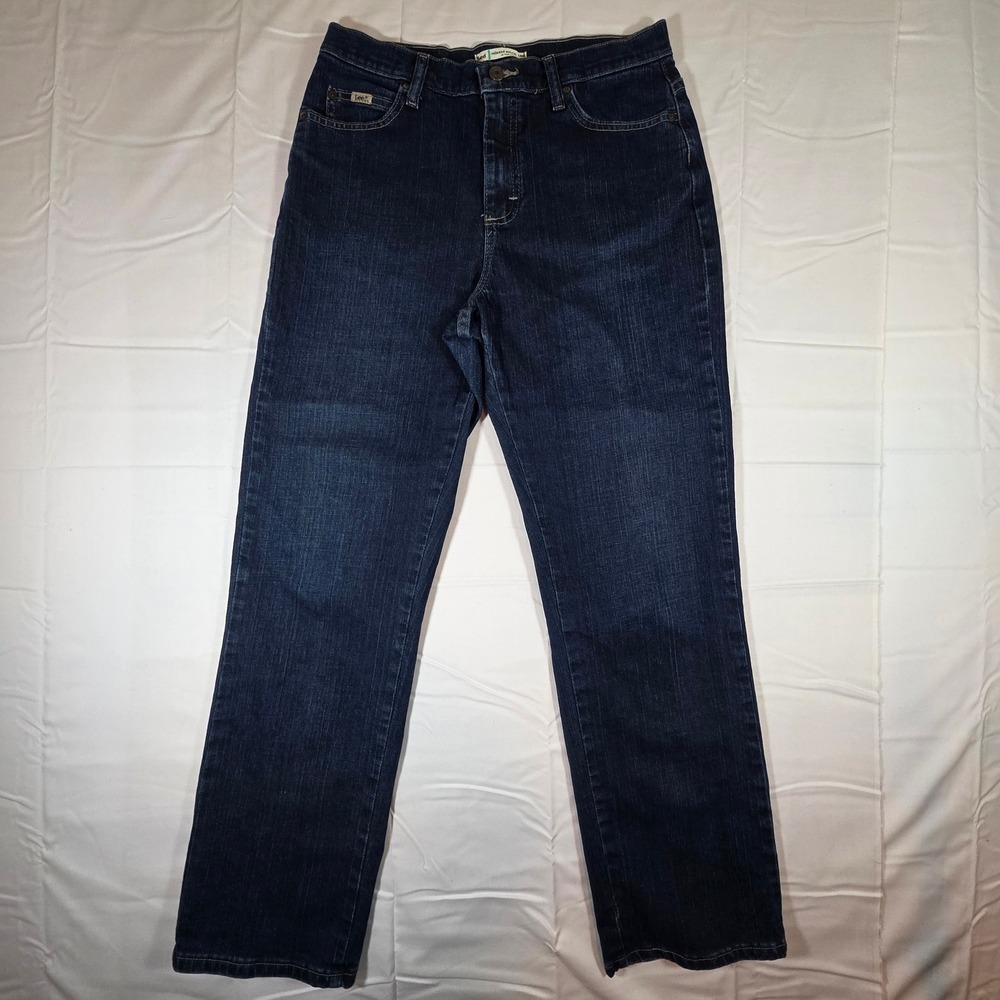 Lee Relaxed Straight Leg Jeans Dark Wash Denim  6 Medium
